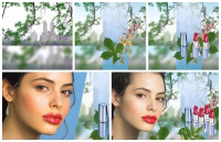:: concept layer assembly : makeup, products, scene collage