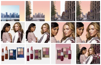 :: concept layer assembly : makeup, hair, product, scene collage
